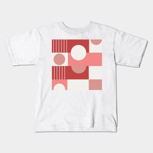 red white and beige pattern Kids T-Shirt